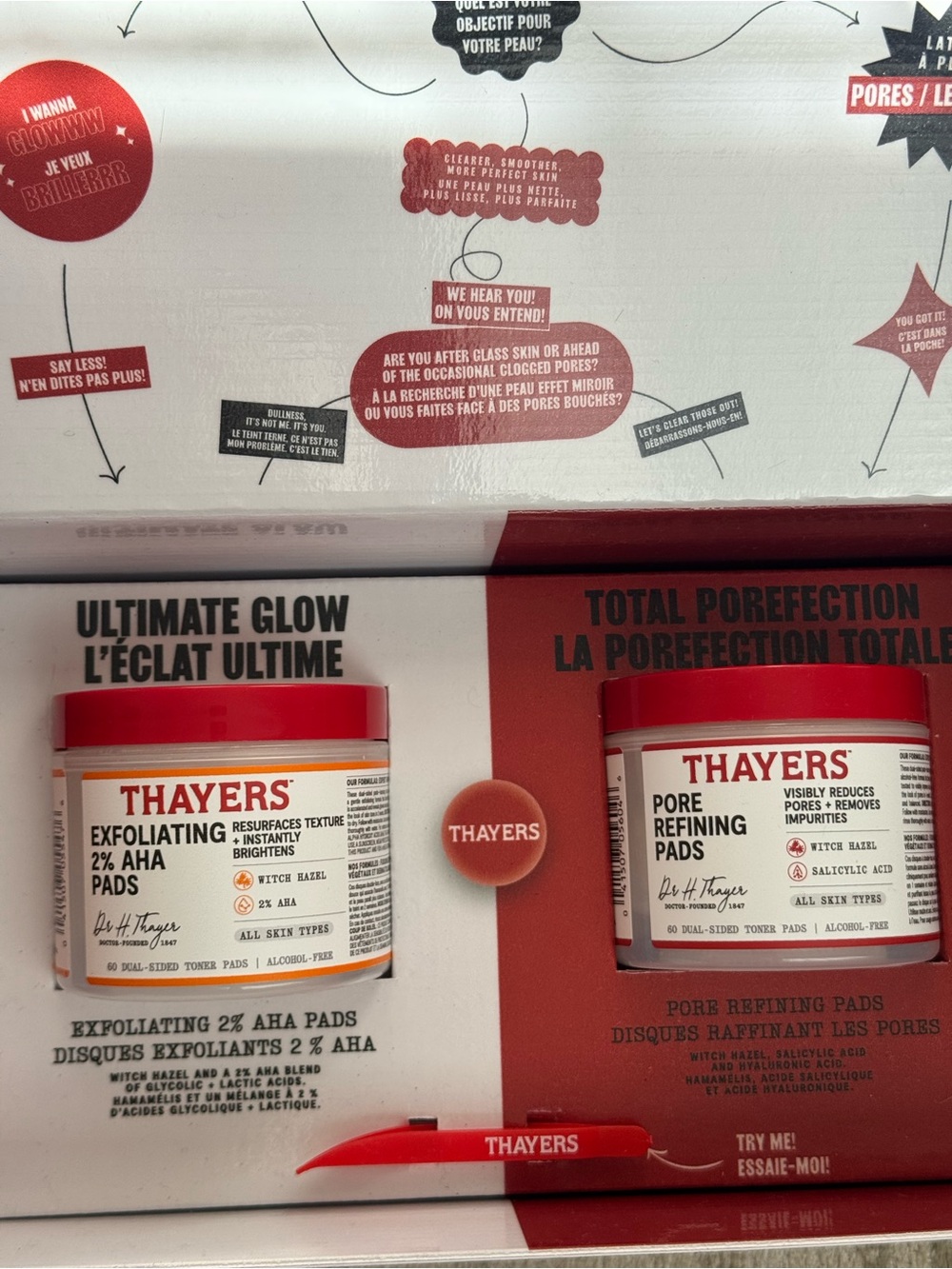 Exfoliating 2% AHA Pads and pore refining pads set